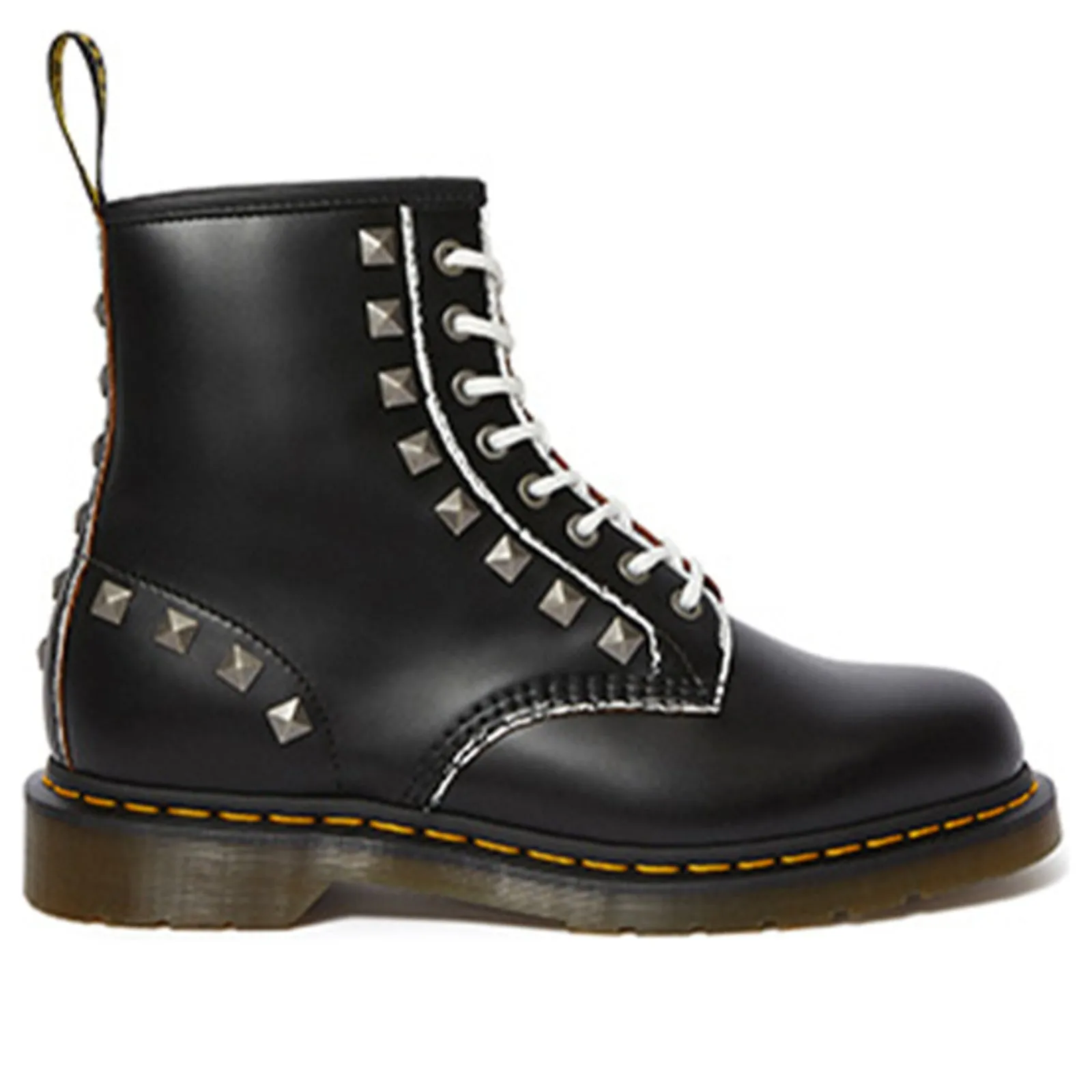 1460 Stud Black Rolled Vintage Smooth Boots