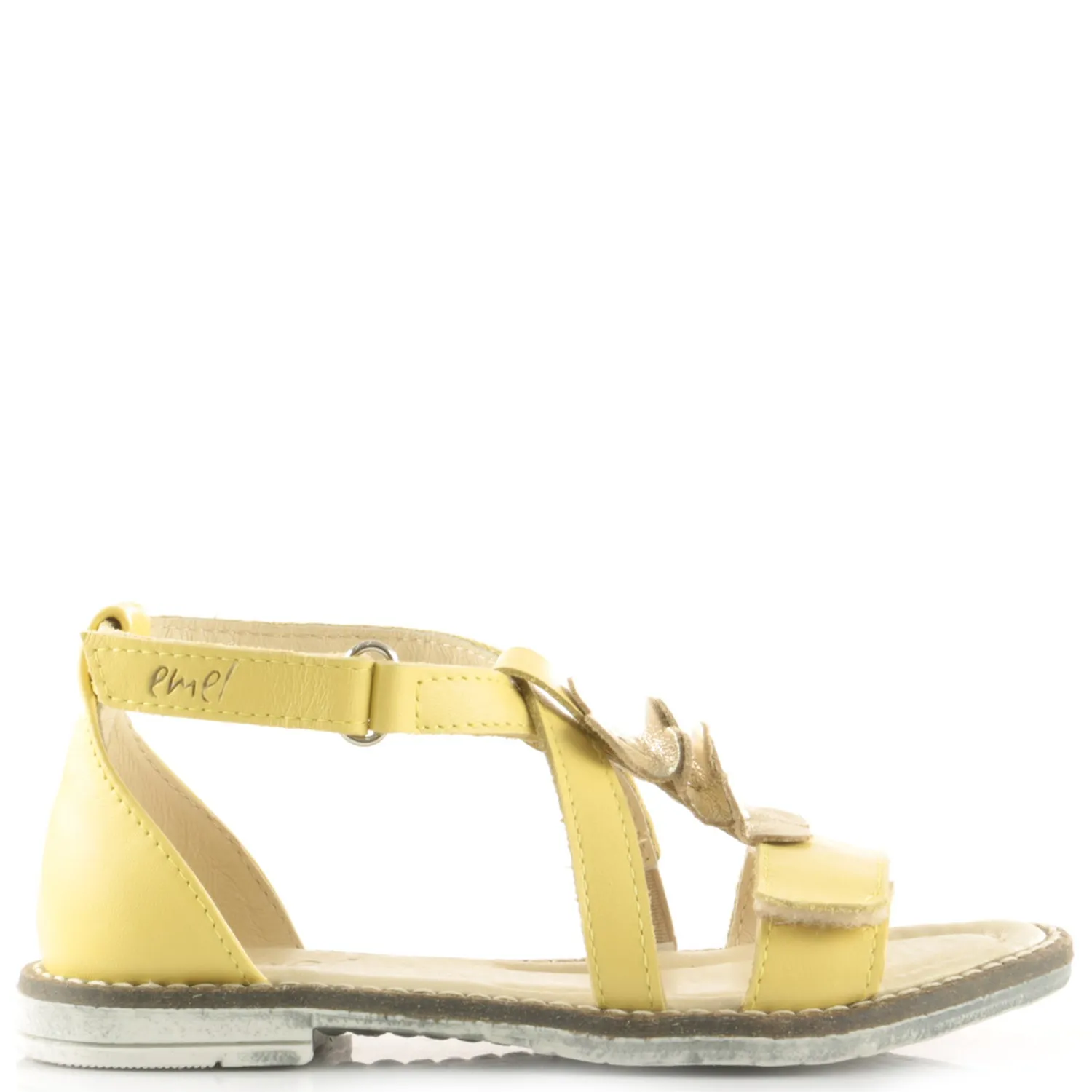 (2577-4) Emel velcro sandals  yellow flowers