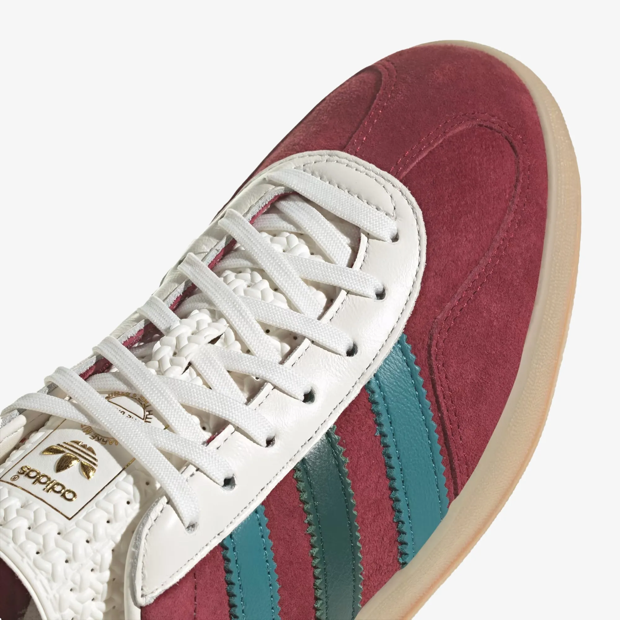 Adidas Originals | GAZELLE INDOOR  { BURGUNDY/GREEN