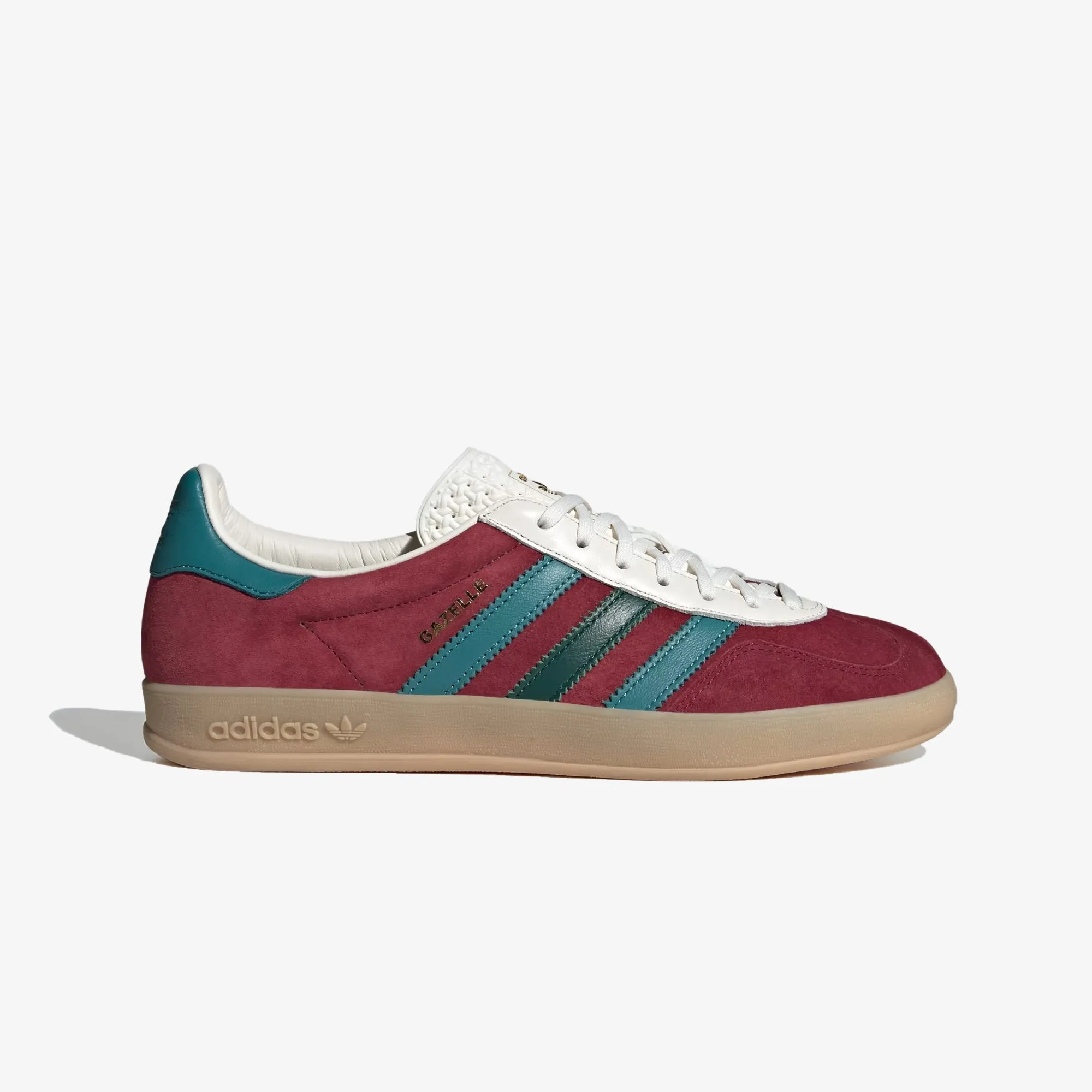 Adidas Originals | GAZELLE INDOOR  { BURGUNDY/GREEN