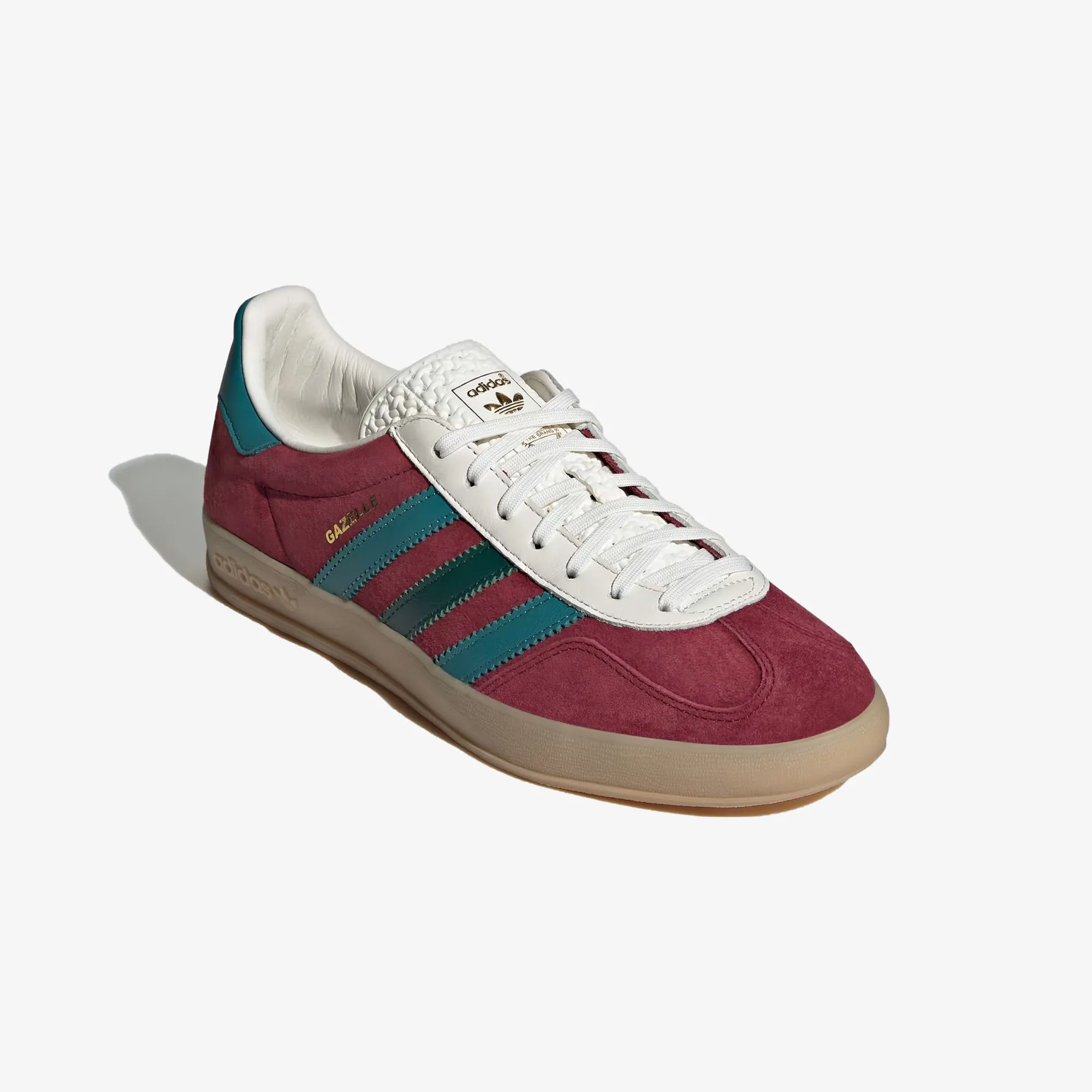 Adidas Originals | GAZELLE INDOOR  { BURGUNDY/GREEN