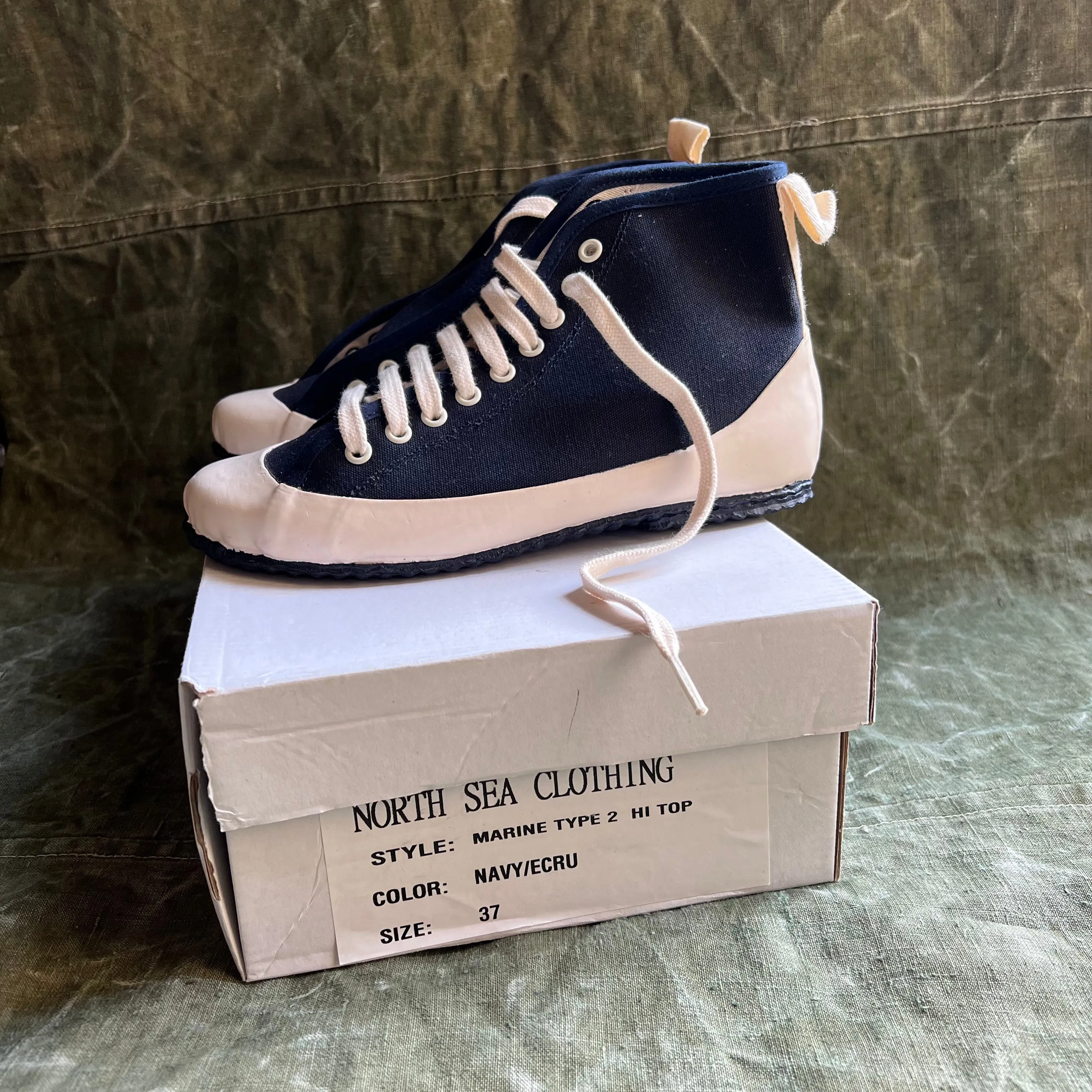 ARCHIVE SALE - MARINE TYPE 2 HI-TOP, NAVY/ECRU (size 37 only)