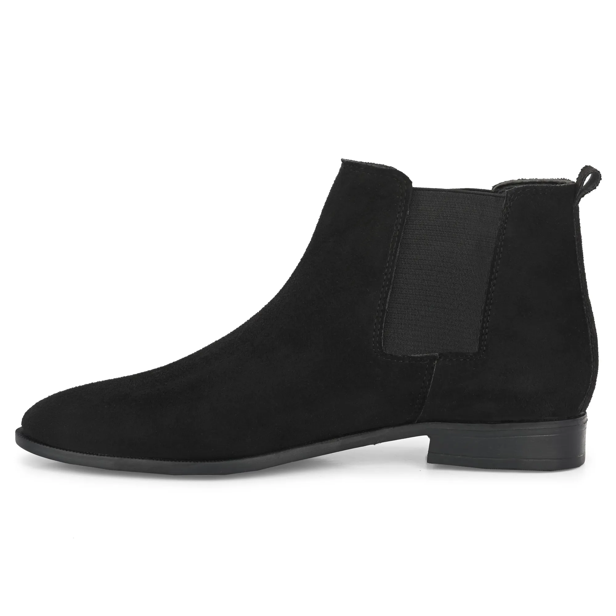 Attitudist Unisex Black Mid Top Chelsea Boots