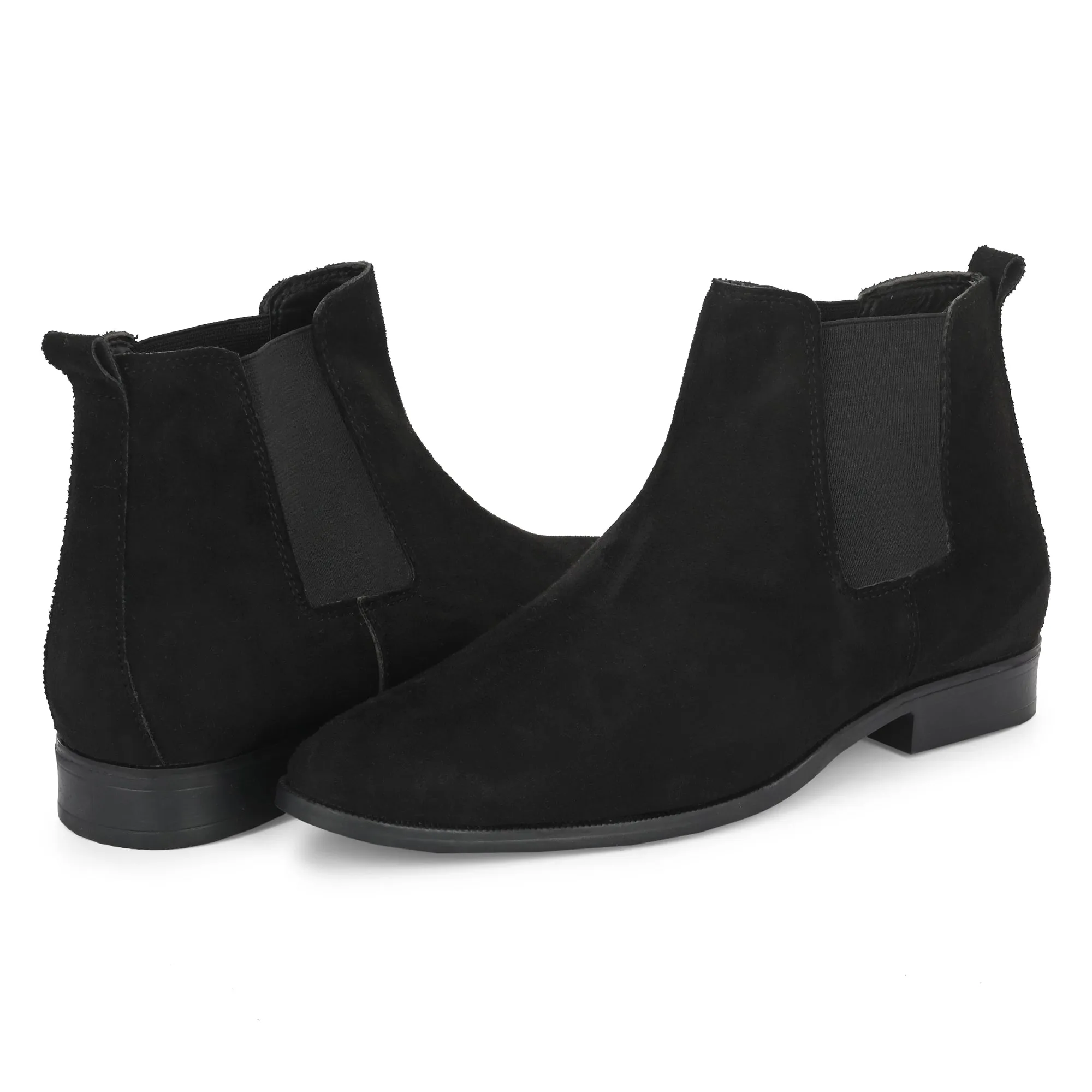 Attitudist Unisex Black Mid Top Chelsea Boots