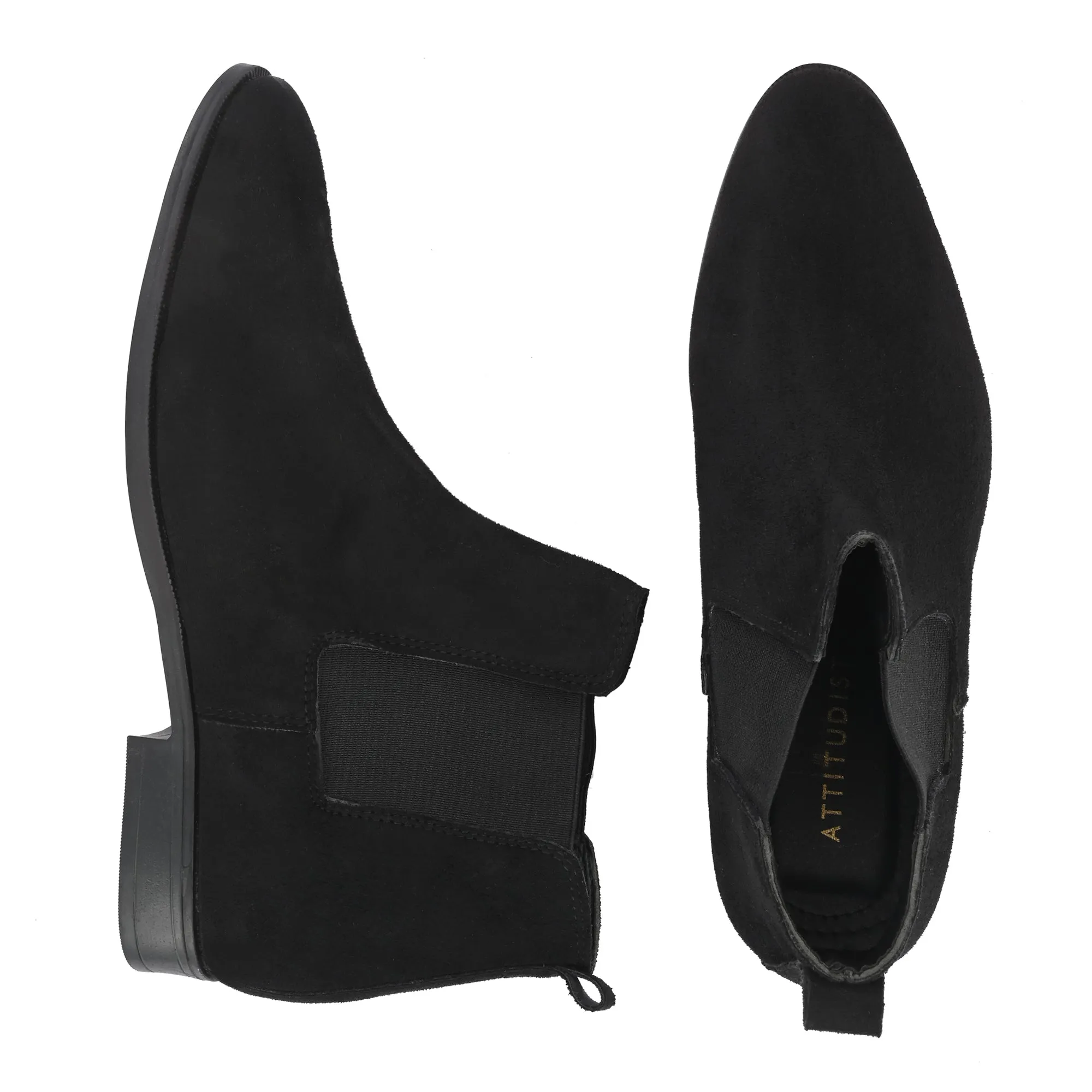 Attitudist Unisex Black Mid Top Chelsea Boots