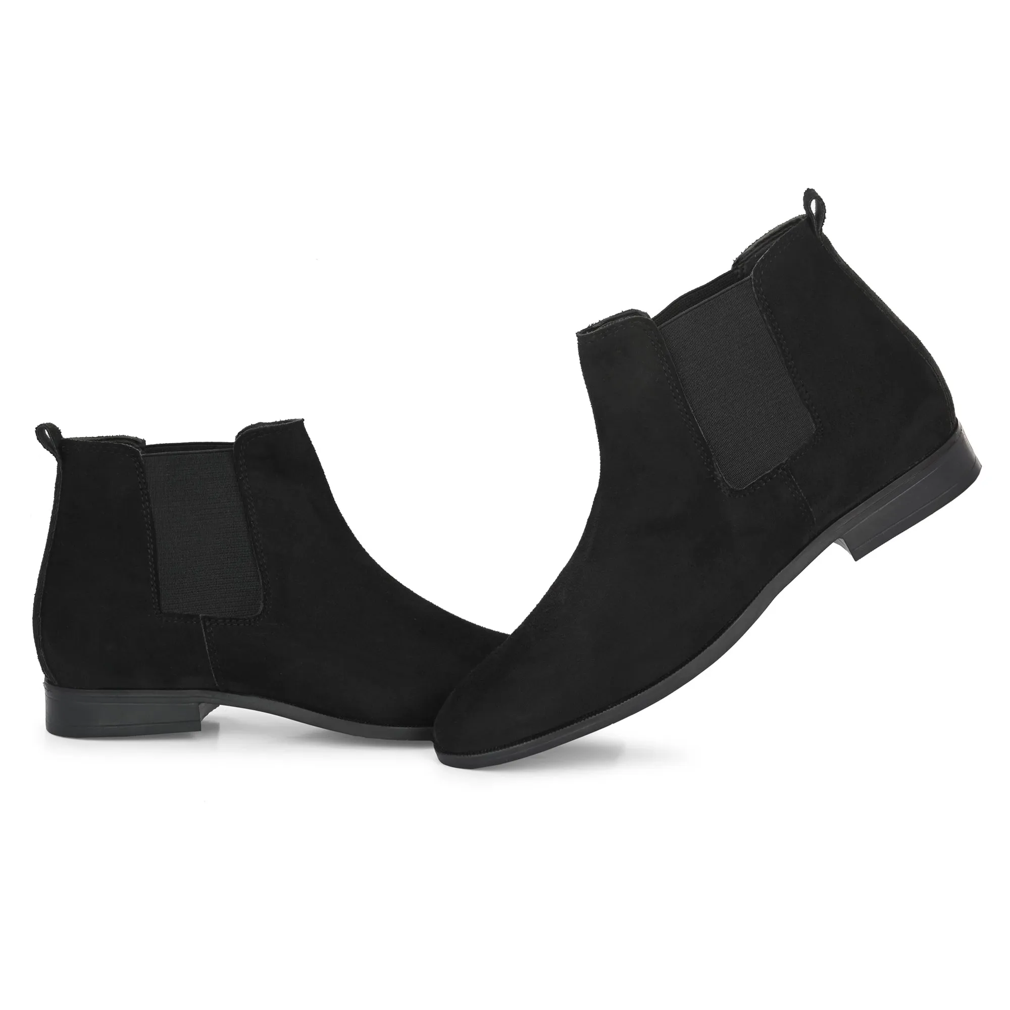 Attitudist Unisex Black Mid Top Chelsea Boots