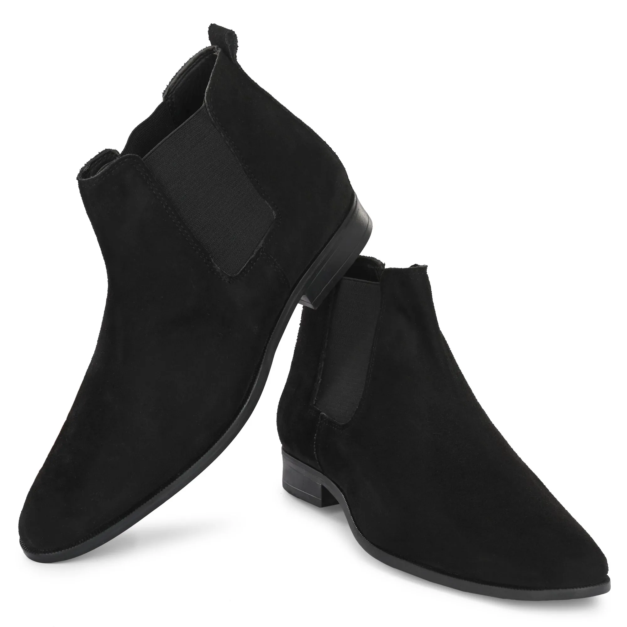 Attitudist Unisex Black Mid Top Chelsea Boots