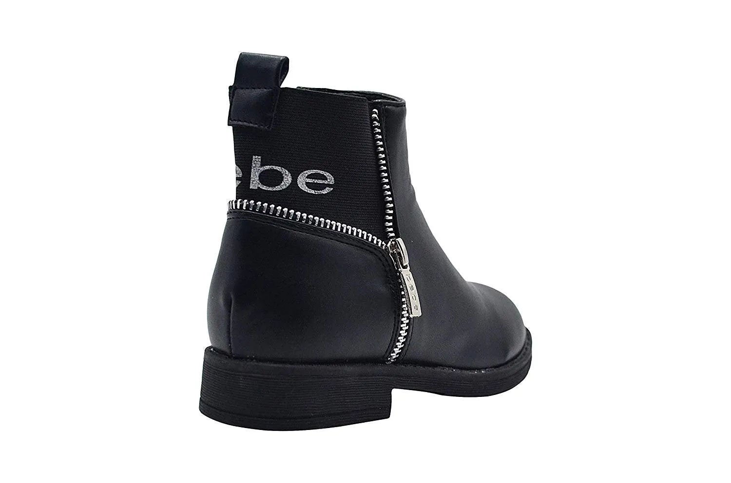 Sure! Heres an optimized title for the product:

Stylish Bebe Girls Big Kid Easy Pull-On Ankle Moto Boots with Convenient Side Zipper and Comfortable Elastic Back