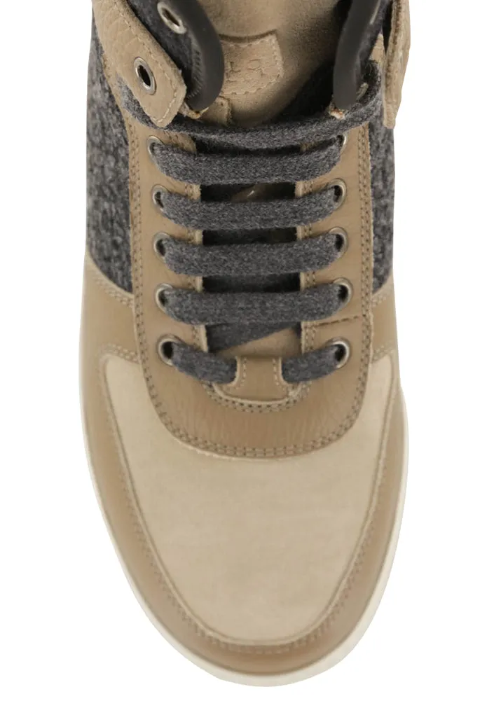 Brunello Cucinelli Beige High Top Sneakers