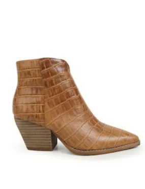 Cognac Croc Booties