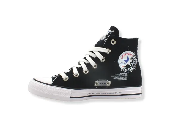 Converse Chuck Taylor All Star high canvas shoes A01588C black-high risk red