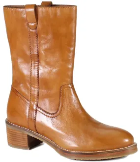 Diba True Crush It Midi Boots in Cognac Leather