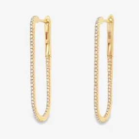 Elongated 1.25 U-Hoop 0.30CT Earrings