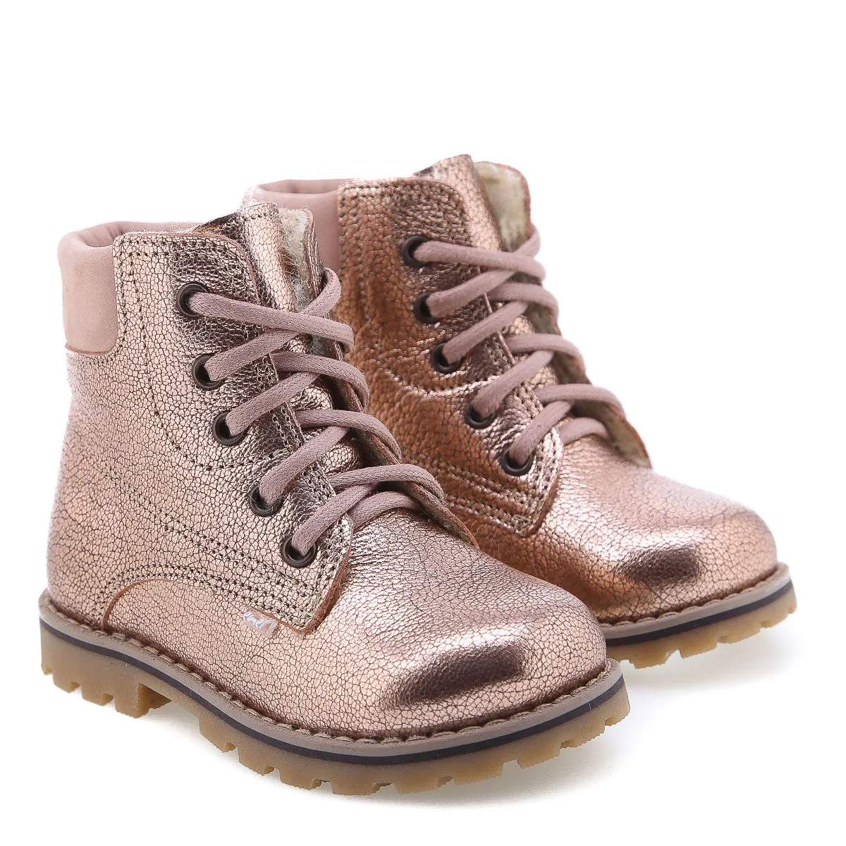 (EV2552-21 / EV2552M-21/E2552-21) Emel Rose Gold Lace Up Bottines