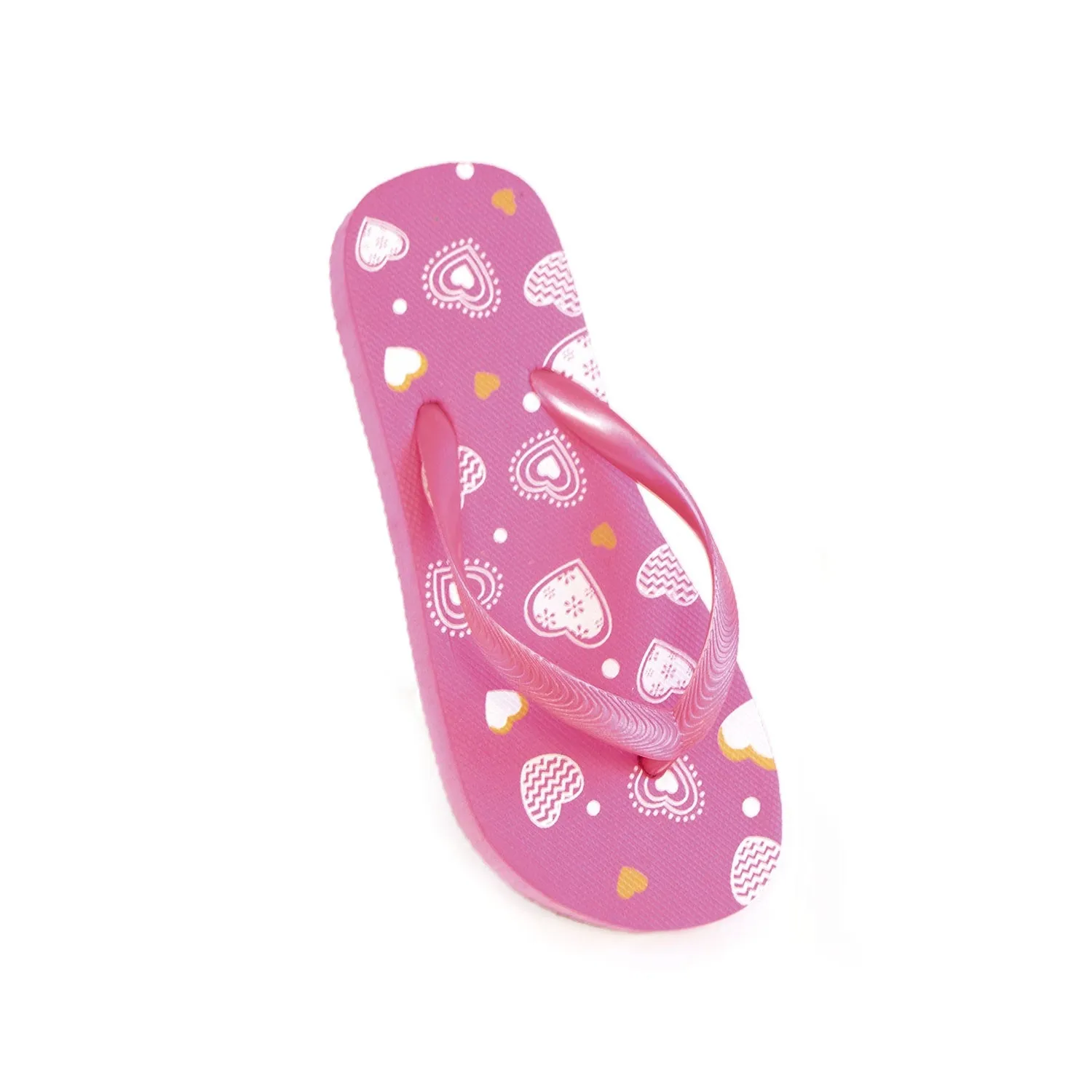 FLOSO Childrens/Kids Girls Heart Flip Flops