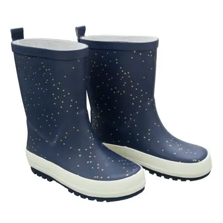 (FR10-22) Fresk Rainboot Blue Indigo dots Gold