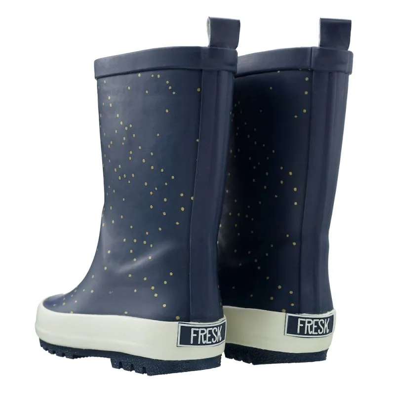 (FR10-22) Fresk Rainboot Blue Indigo dots Gold