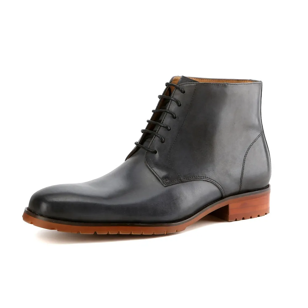 Gino Vitale Men's Handcrafted Genuine Leather Lace-Up Dress Boot