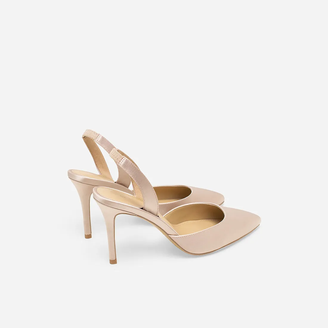 Hebe Satin Slingback Pumps