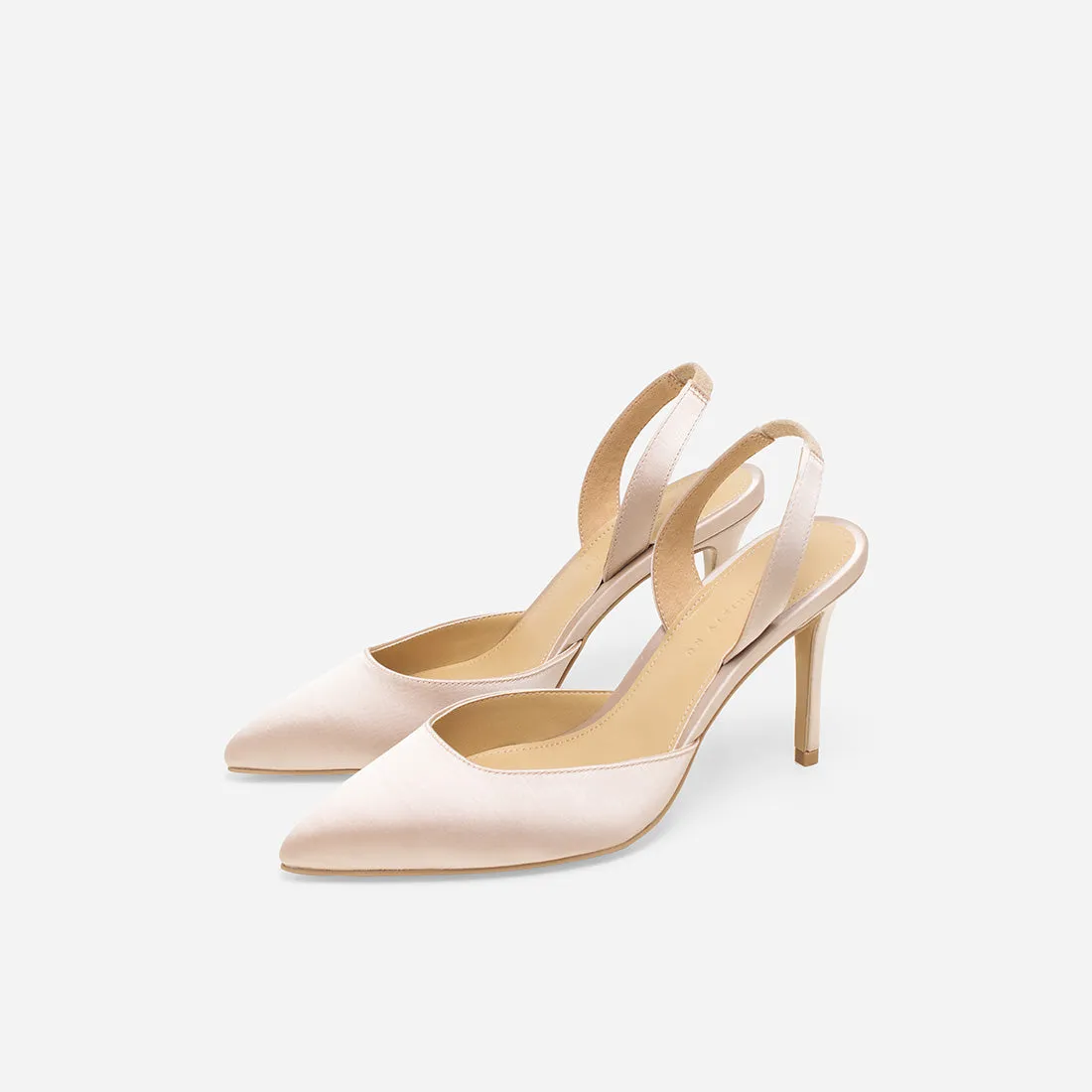 Hebe Satin Slingback Pumps