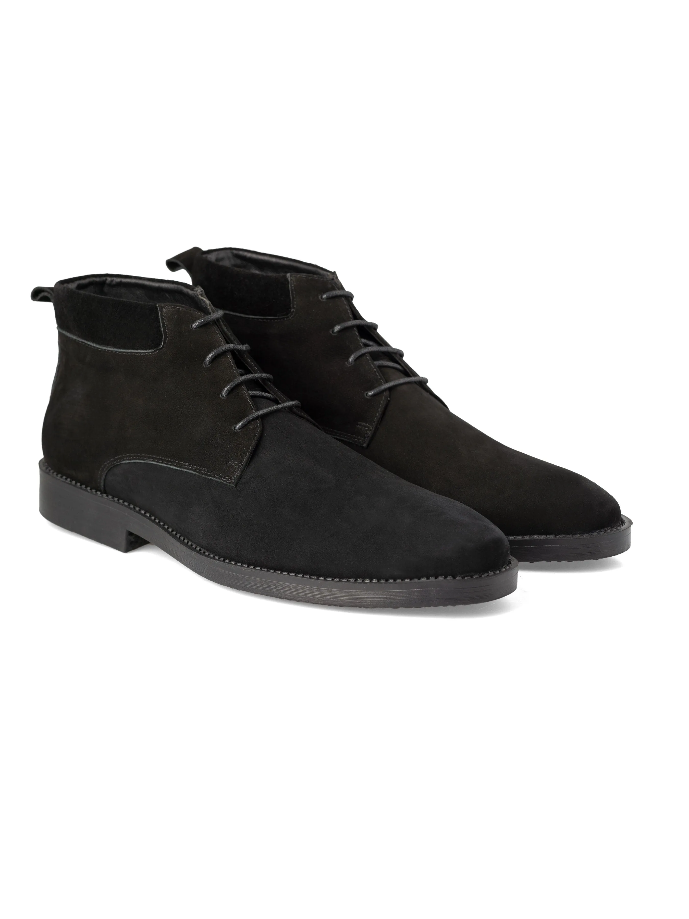 Hunter Chukka Boots - Black Nubuck Leather (Crepe Sole)