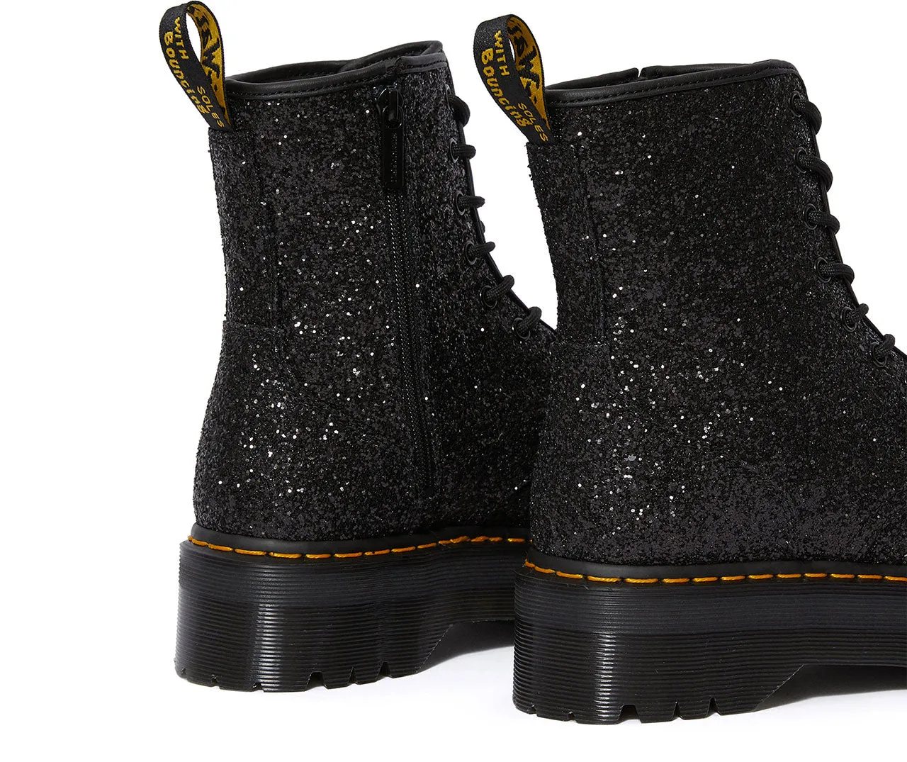 JADON GLTR BLACK CHUNKY GLITTER PLATFORM BOOT