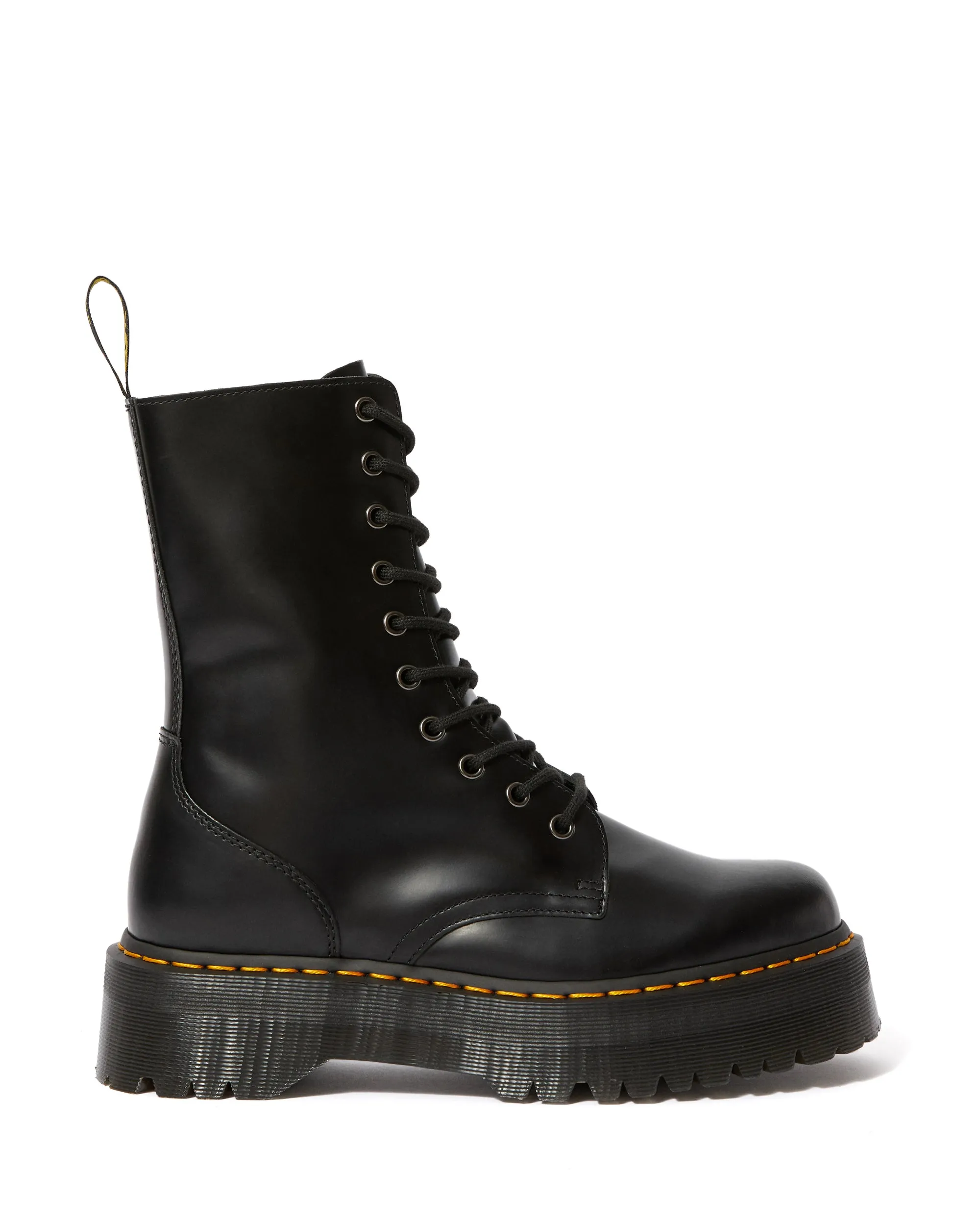 JADON HI BLACK SMOOTH PLATFORM BOOT