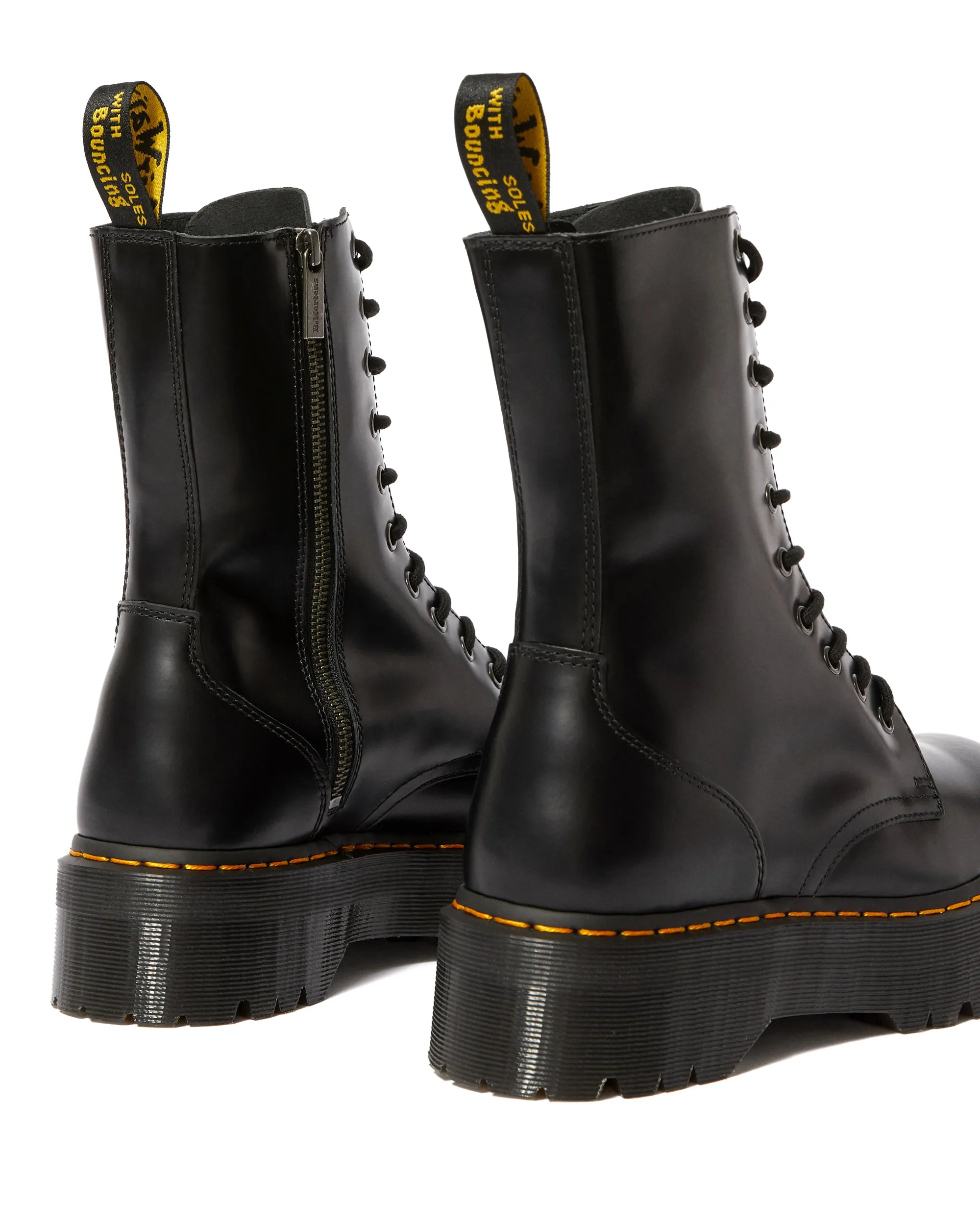 JADON HI BLACK SMOOTH PLATFORM BOOT