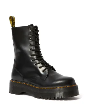 JADON HI BLACK SMOOTH PLATFORM BOOT