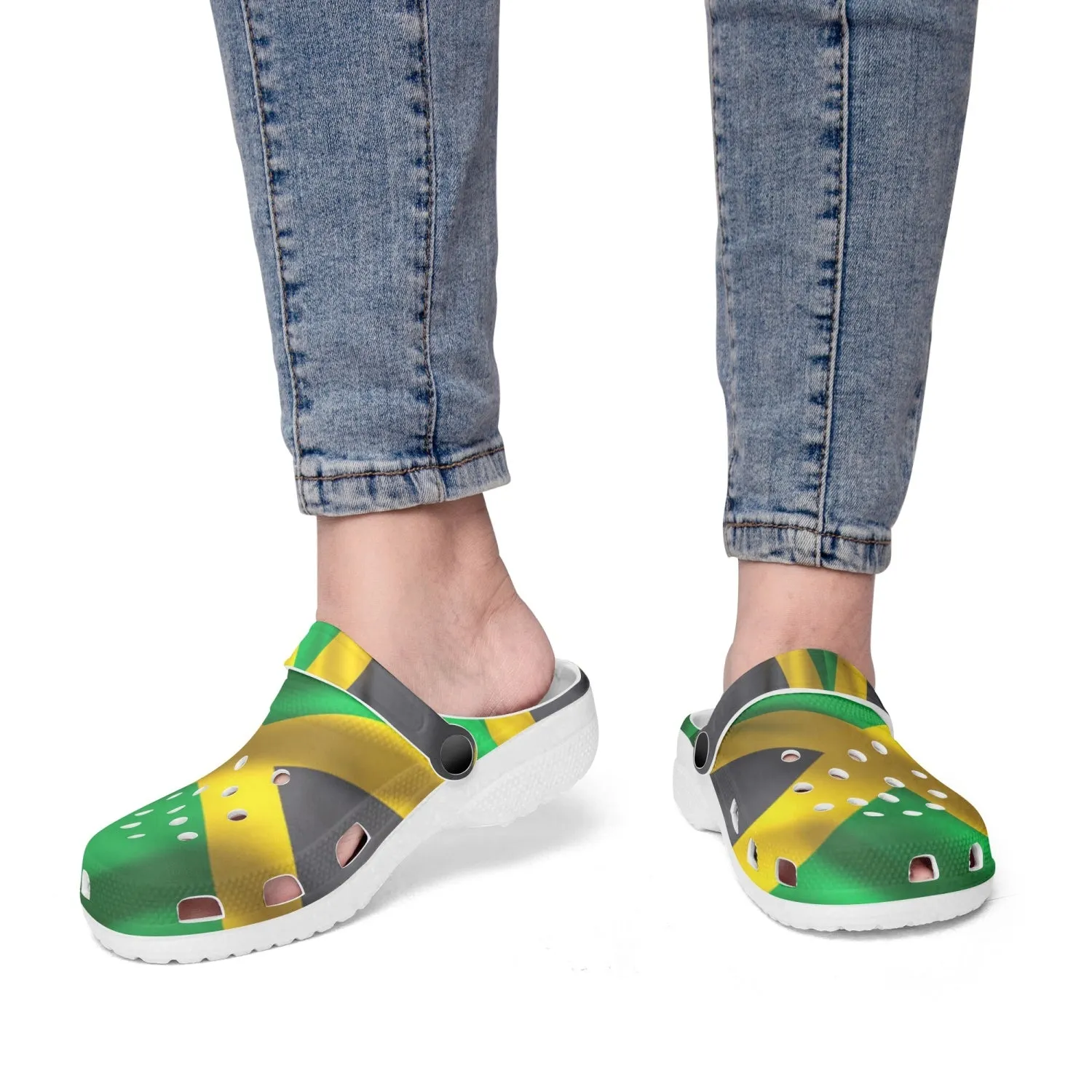 Jamaican Crocs Rachvid wears USA 413. All Over Printed Clogs