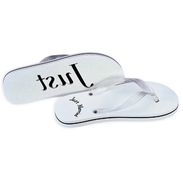 Just Married Flip Flop - White