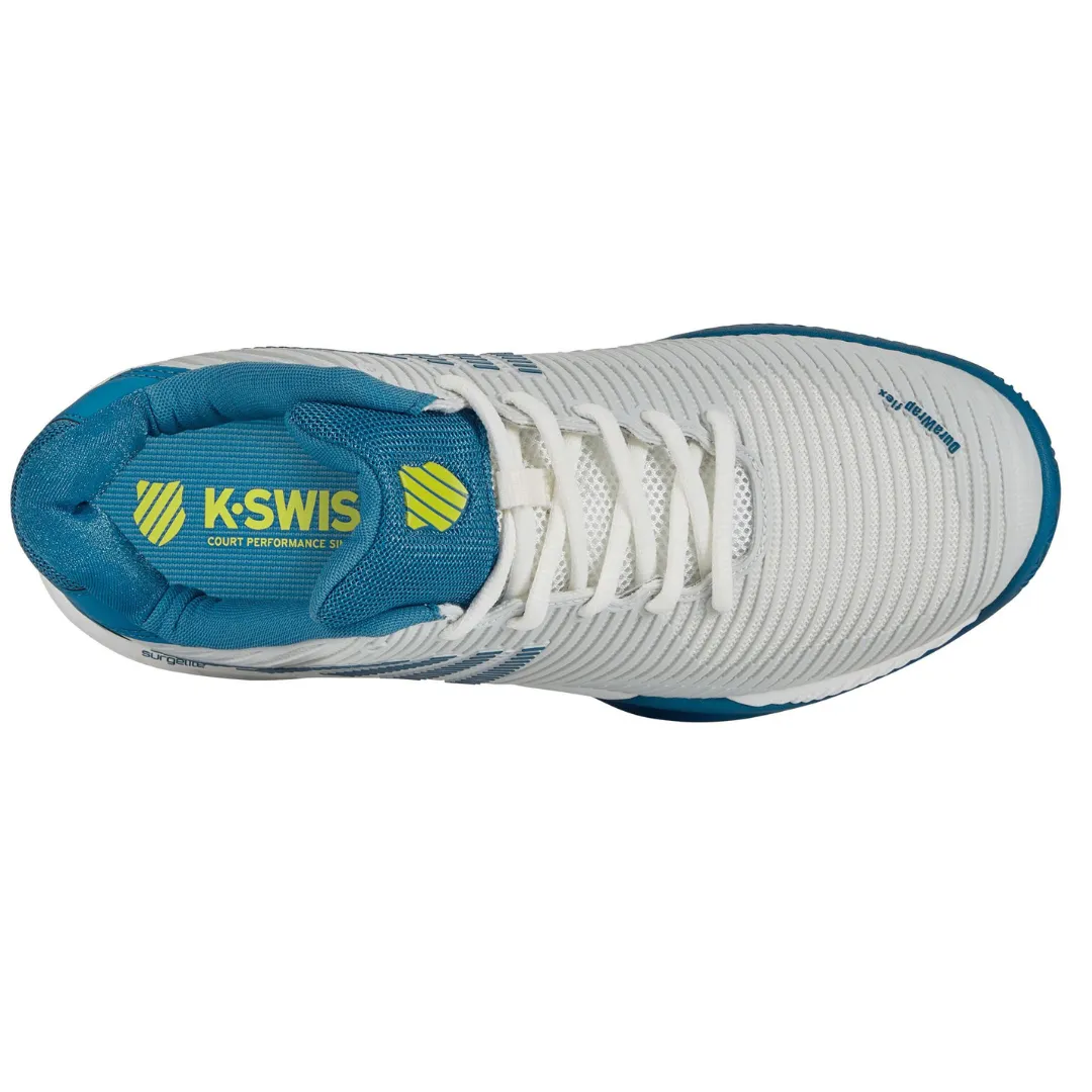 K Swiss Mens Hypercourt Express HB Tennis Shoes -  White/Celestial/Primrose