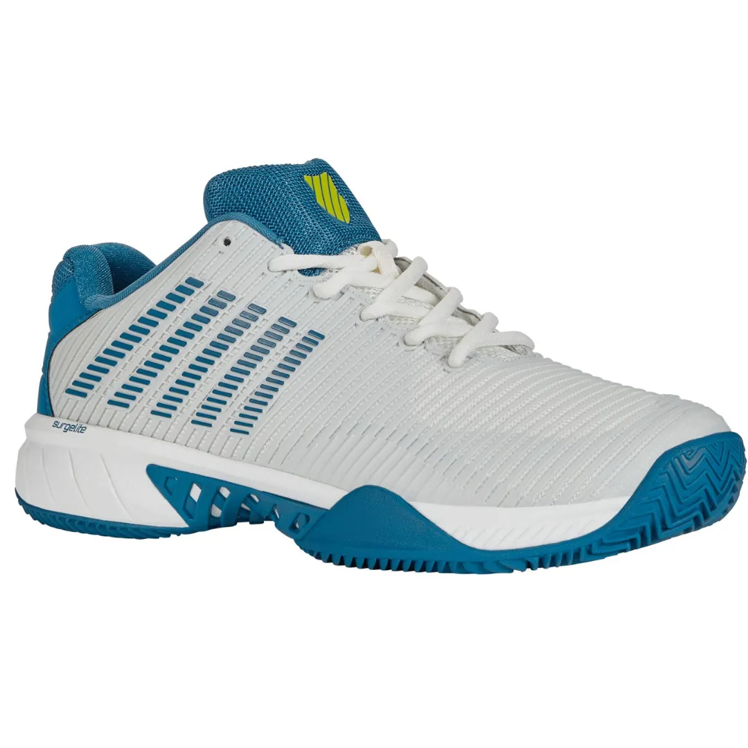 K Swiss Mens Hypercourt Express HB Tennis Shoes -  White/Celestial/Primrose