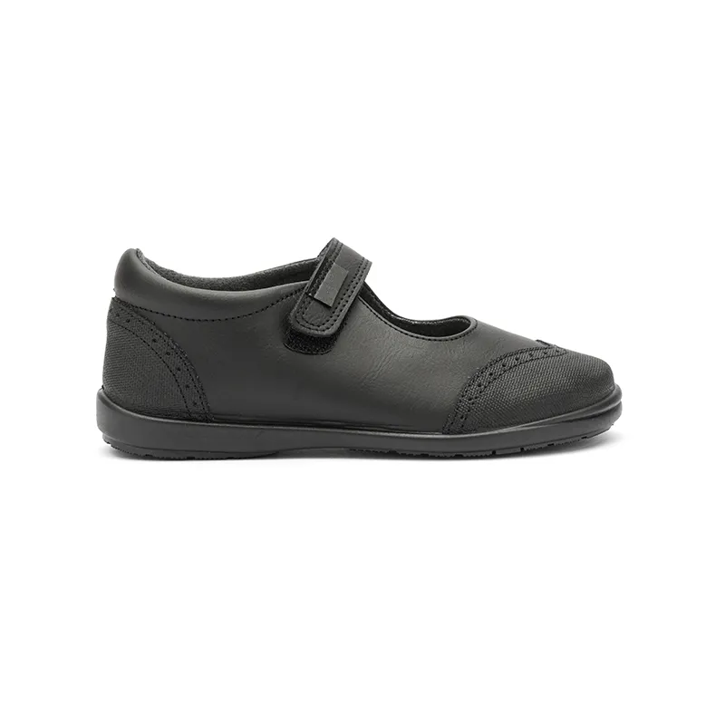 Leather School Treated Mary Janes in Black