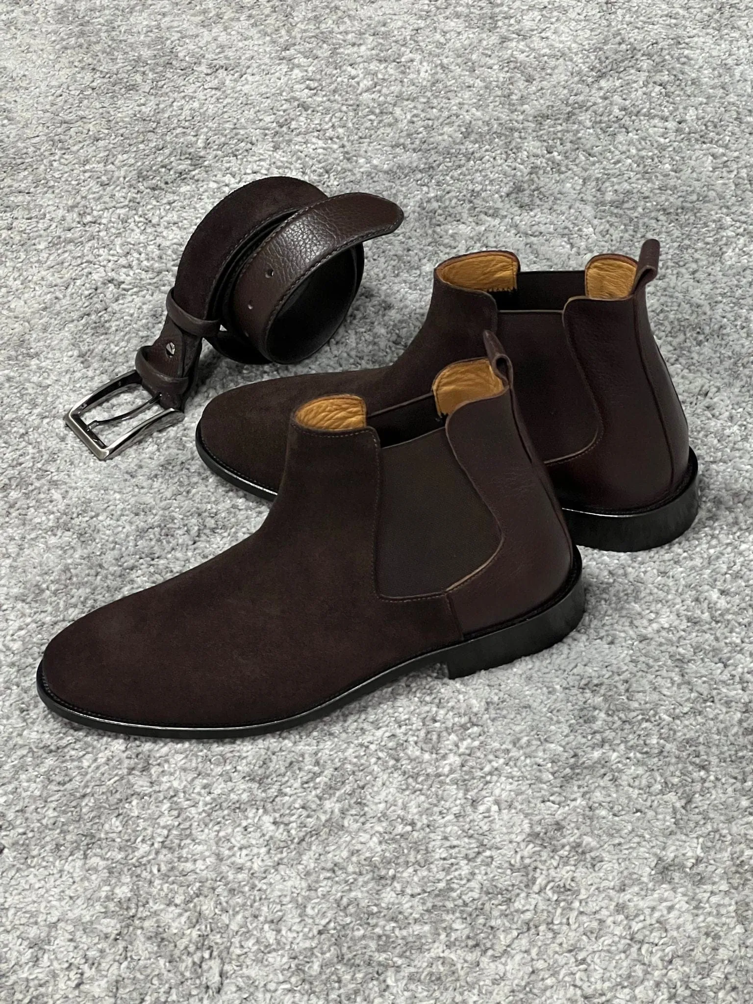 Leather Sole & Suede Brown Boots