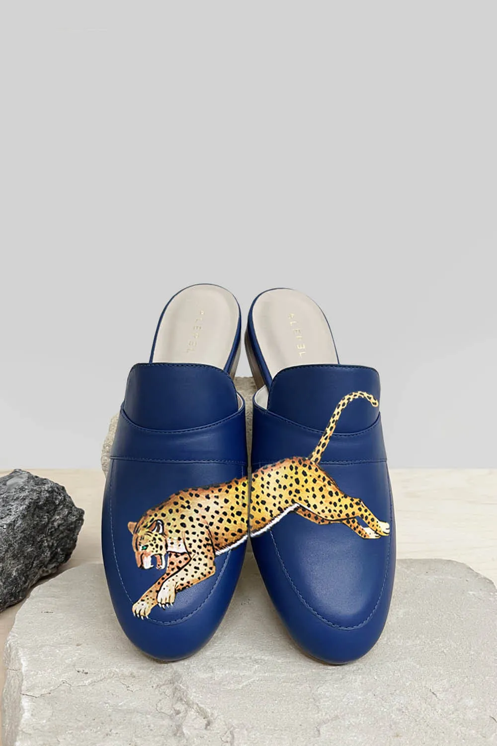 Leopard Navy Mule