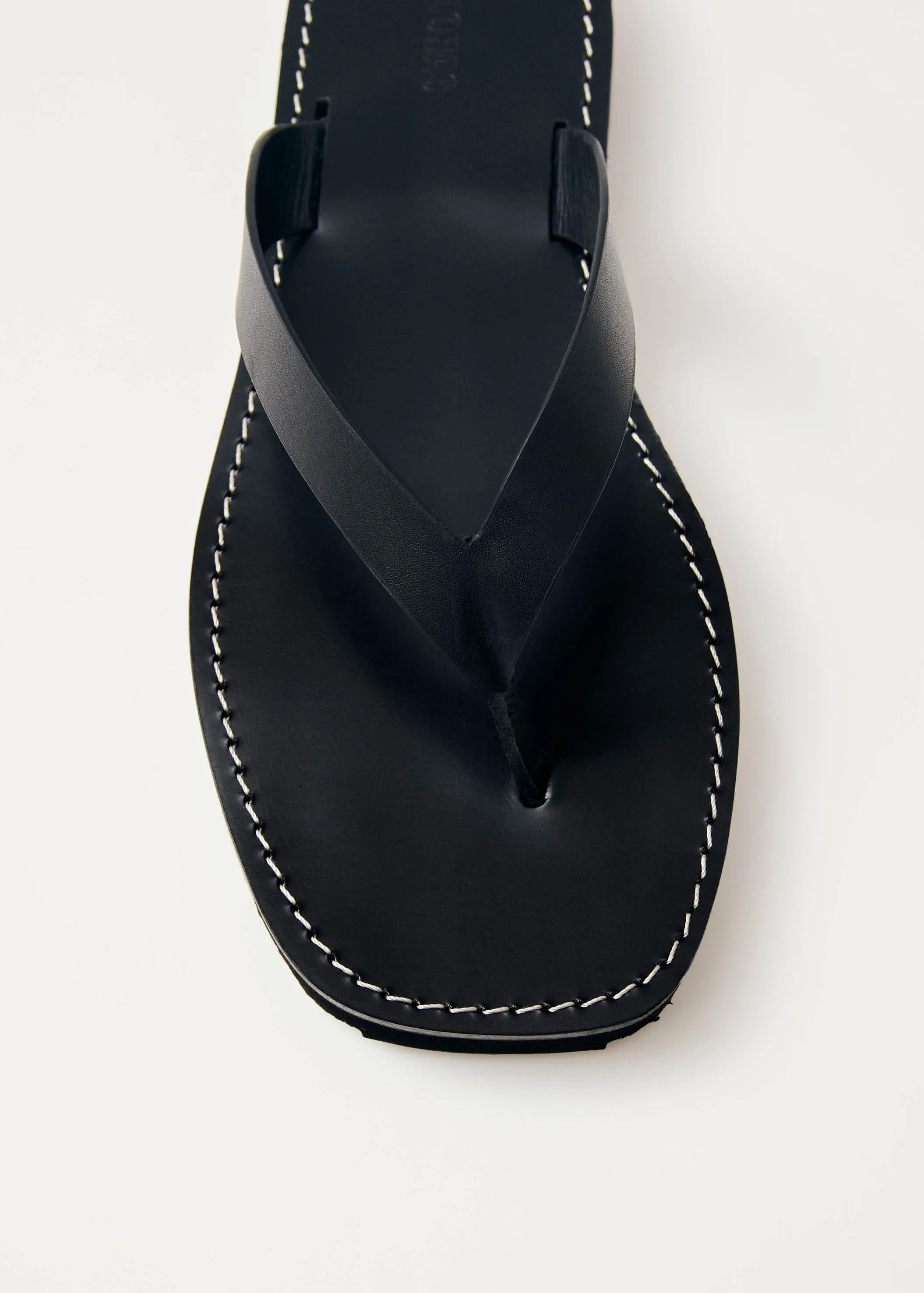 Liora Black Leather Sandals