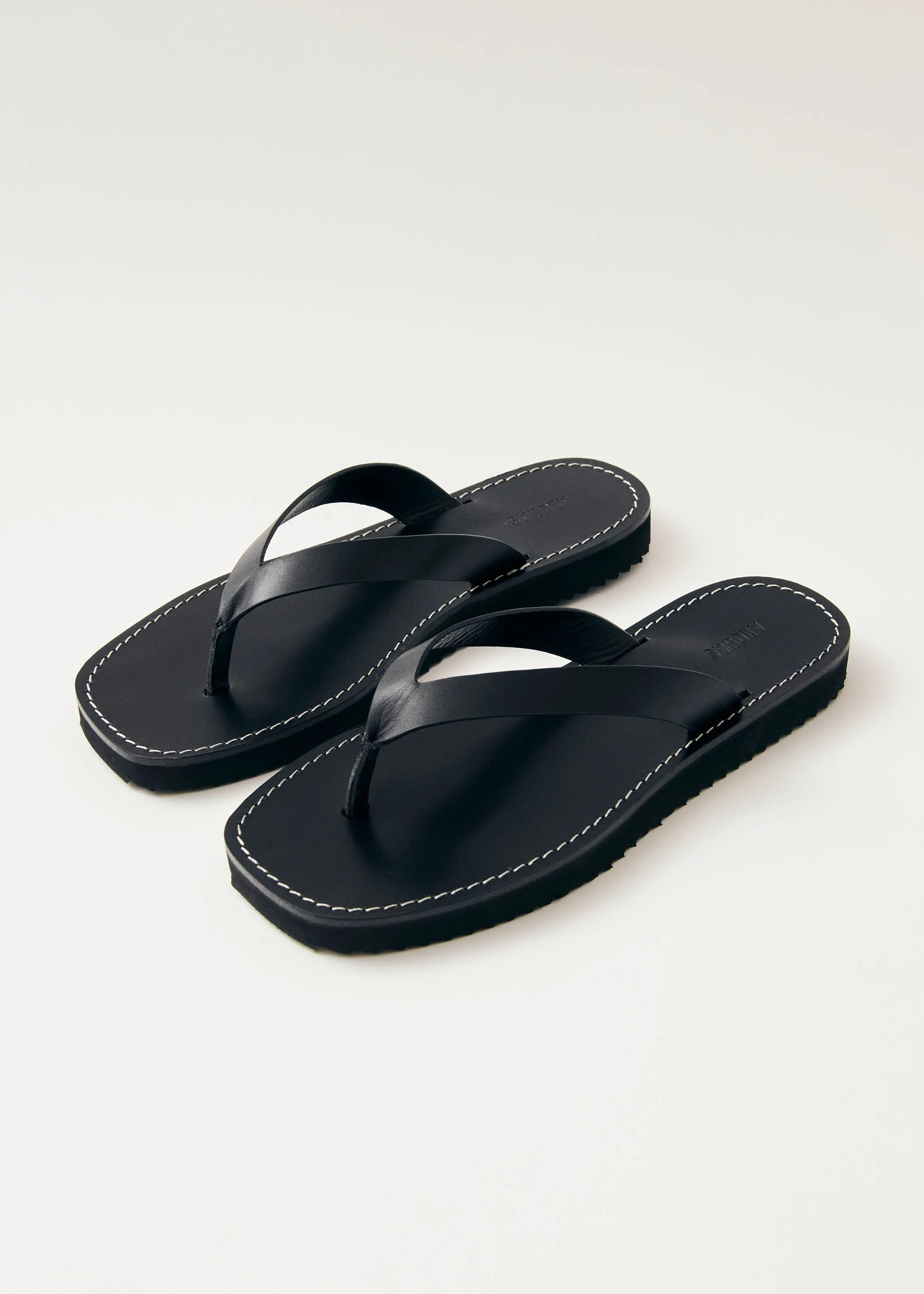 Liora Black Leather Sandals