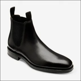 Loake Emsworth Black Leather Rubber Sole*