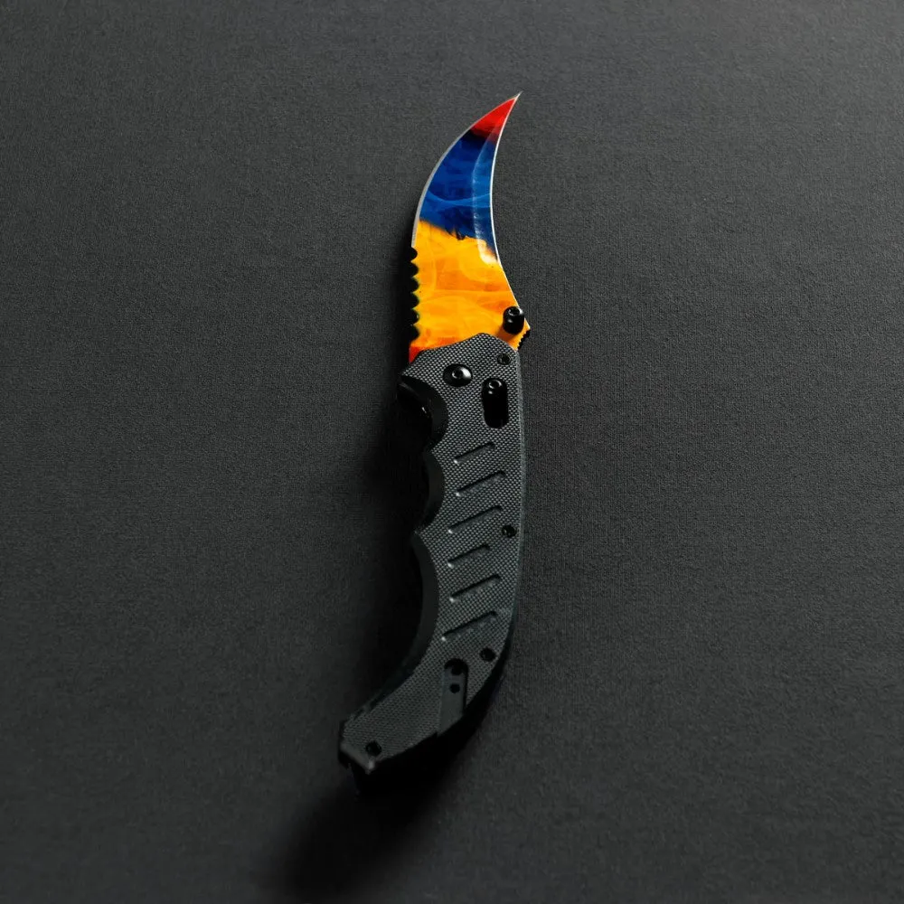 Marble Fade Flip Knife