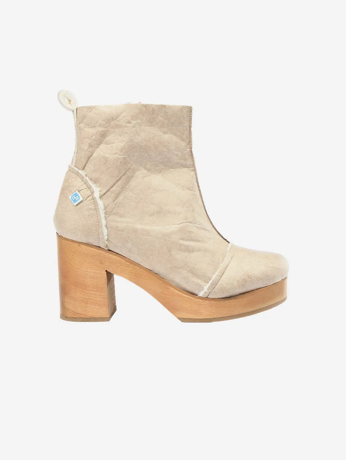 My Clog Vegan Leather Heeled Boots | Beige