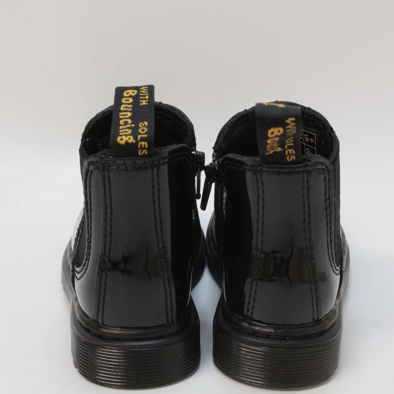 Odd Sizes - Kids Dr. Martens 2976 Toddlers Black Patent - UK Sizes Right 6 Infant/ Left 5 Infant