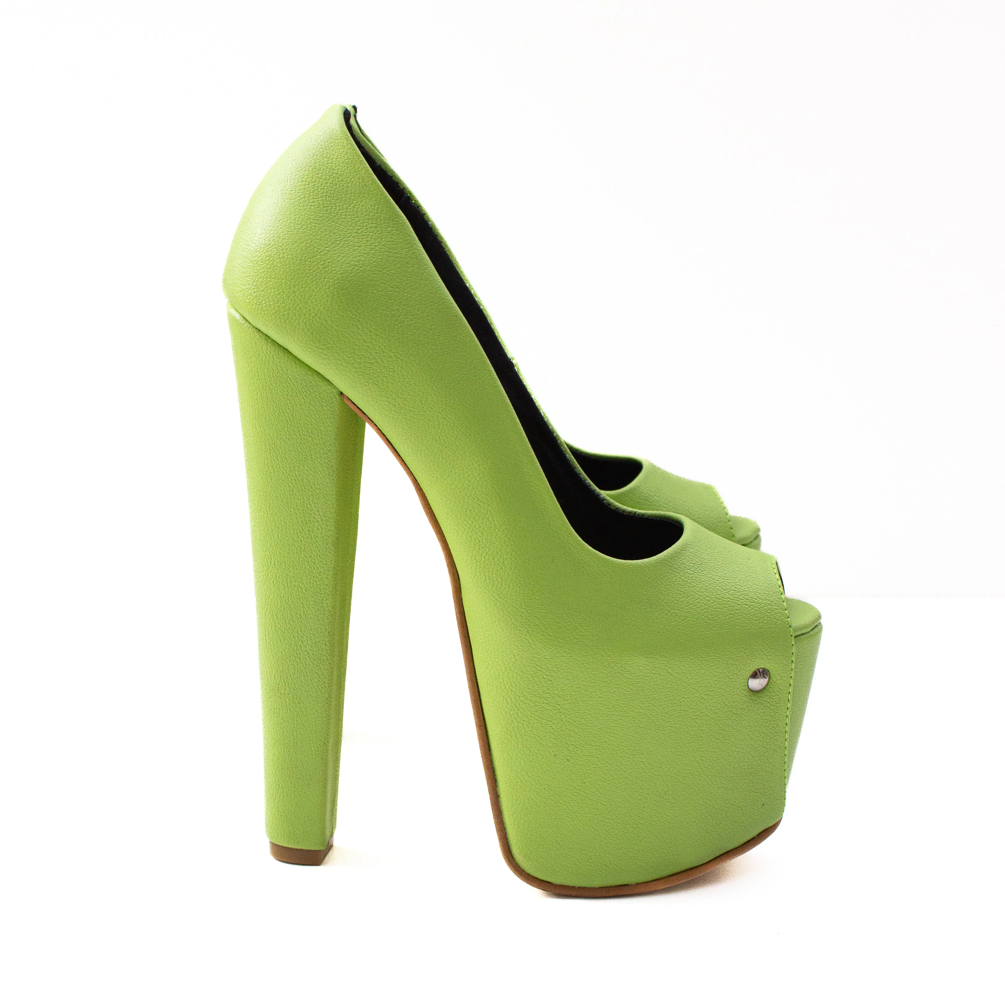 Pistachio Green Platform Chunky Heels