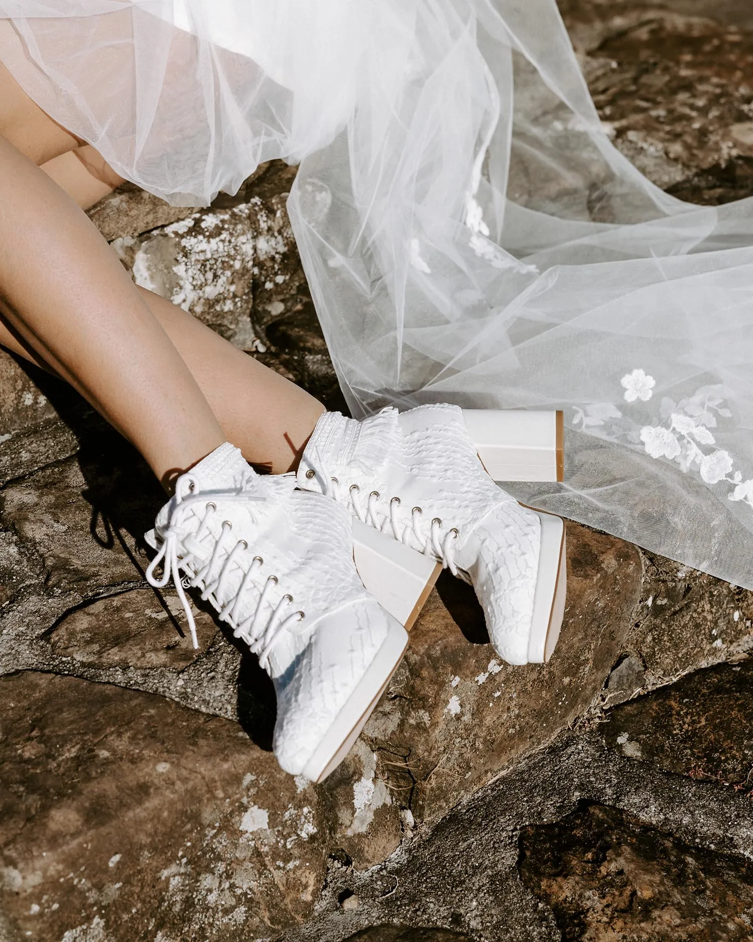 PRAYER BOOTS - LACE UP VELVET BRIDAL BOOTIES - FINAL SALE