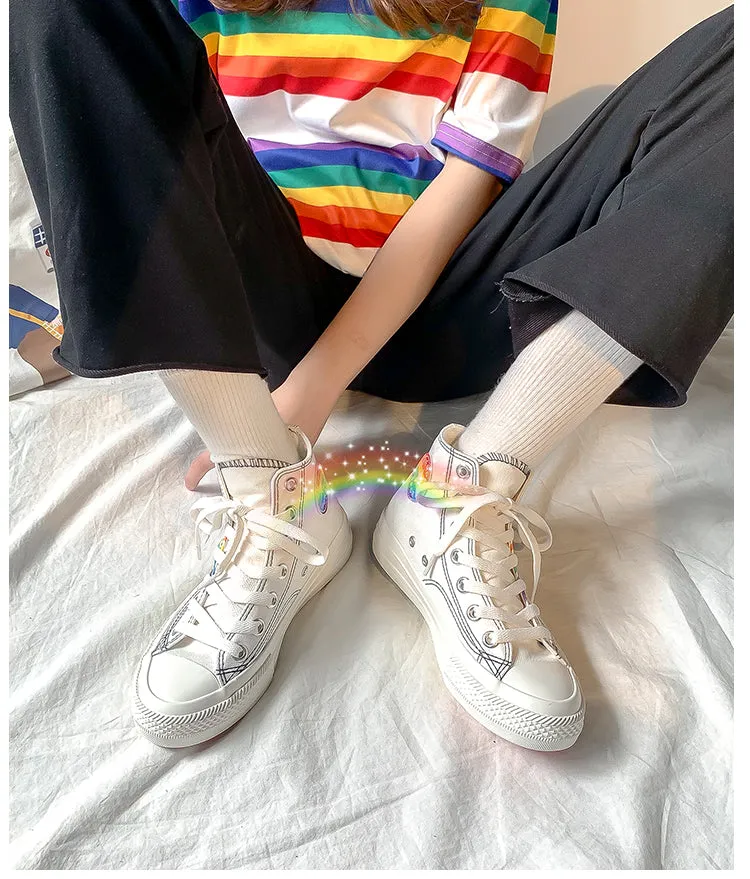 RAINBOW CANVAS SHOES BY81016