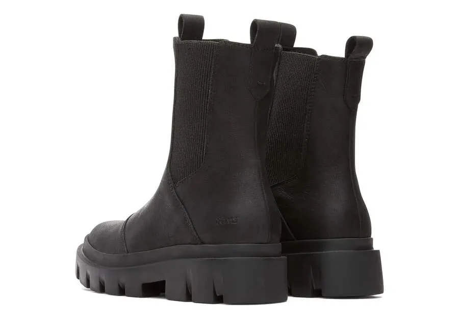 Rowan Black Water Resistant Leather Boot