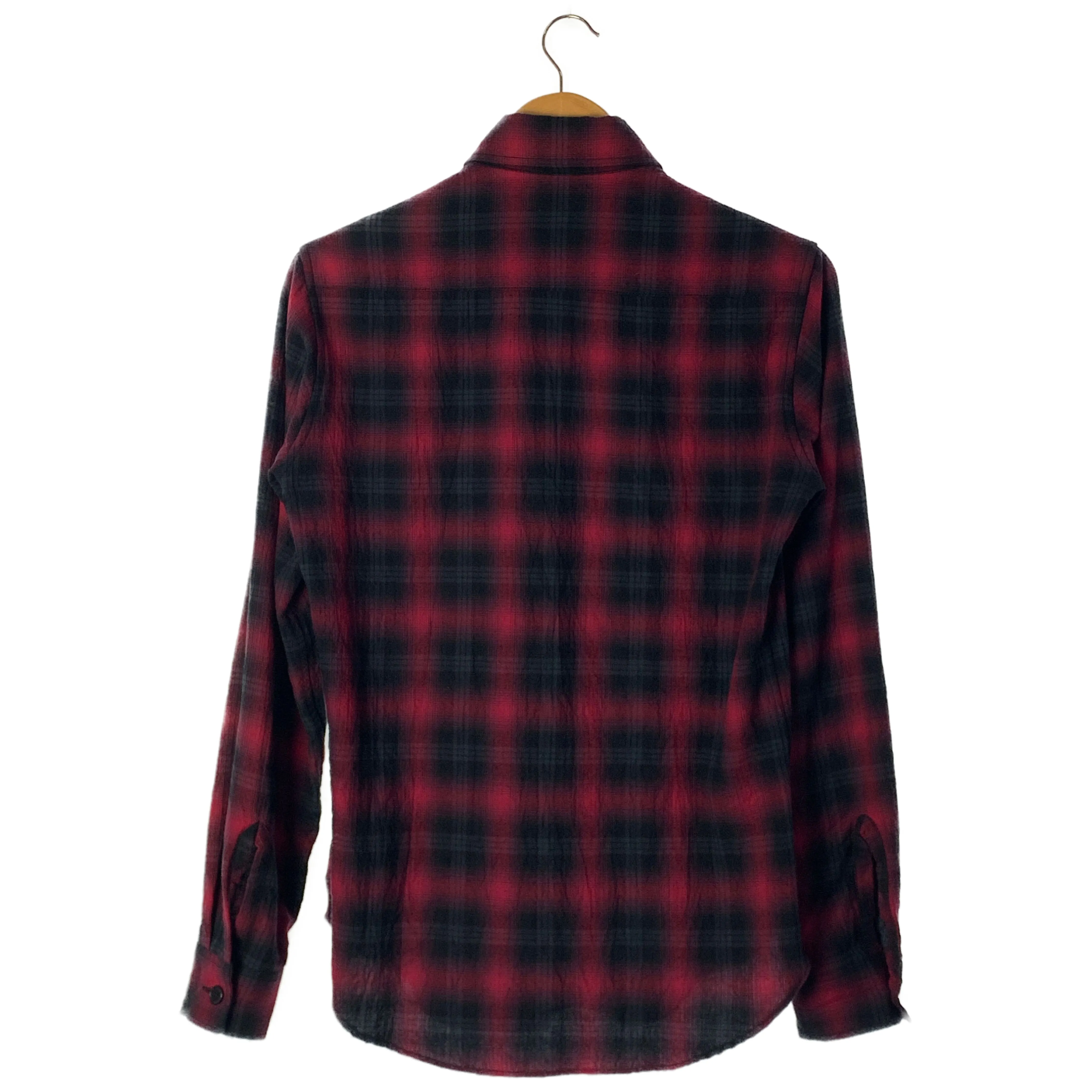 #SAINT LAURENT/LS Shirt/XS/RED/Cotton/Plaid/407723