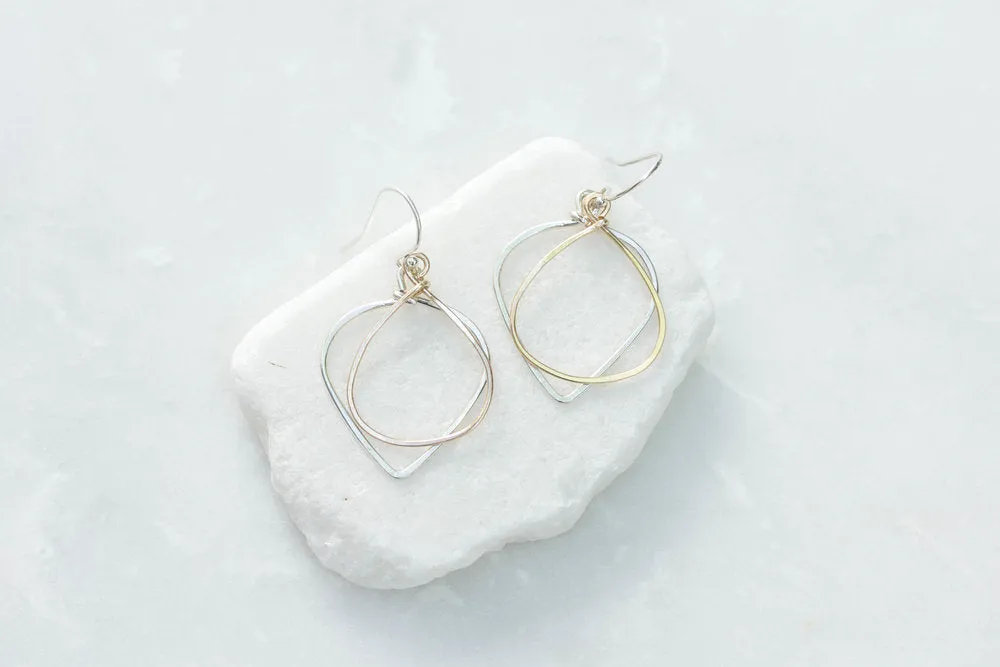 Small Two-Tone Flip Hoop Earrings