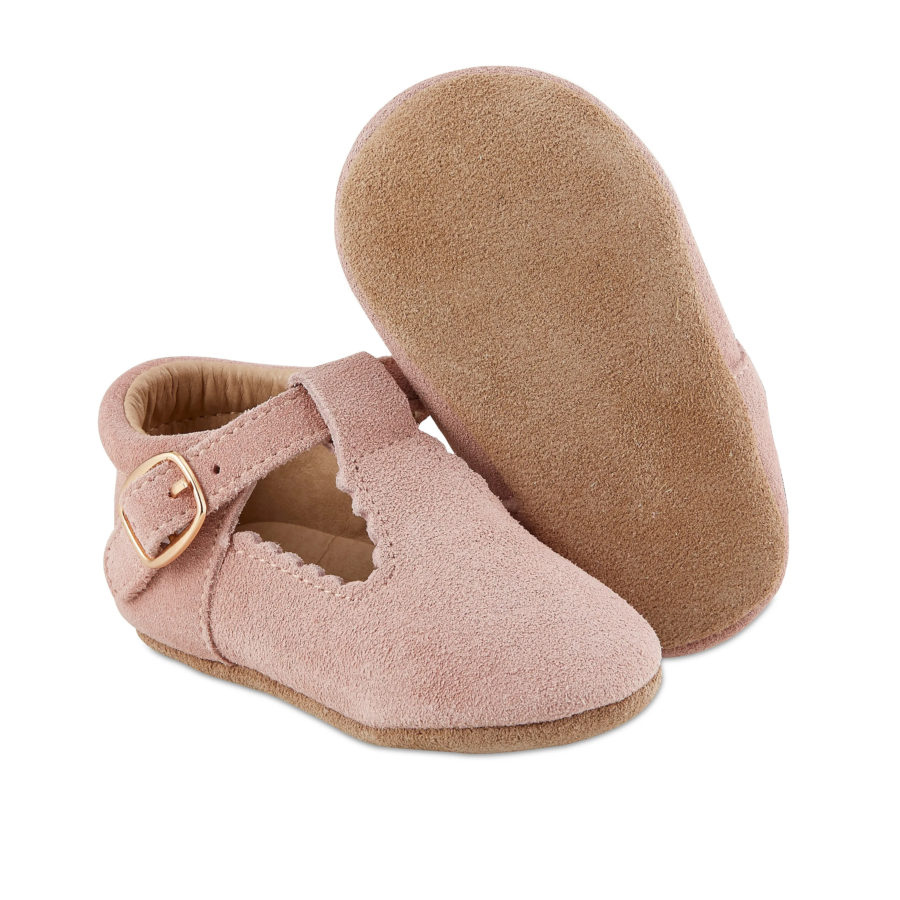 Soft-Sole Leather Mary Jane Moccasins - BLUSH