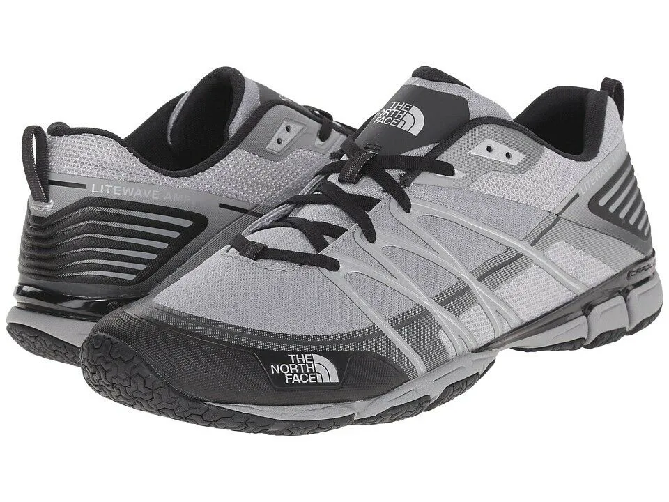 Mens The North Face LITEWAVE AMPERE Lightweight Gray Trail Running Shoes